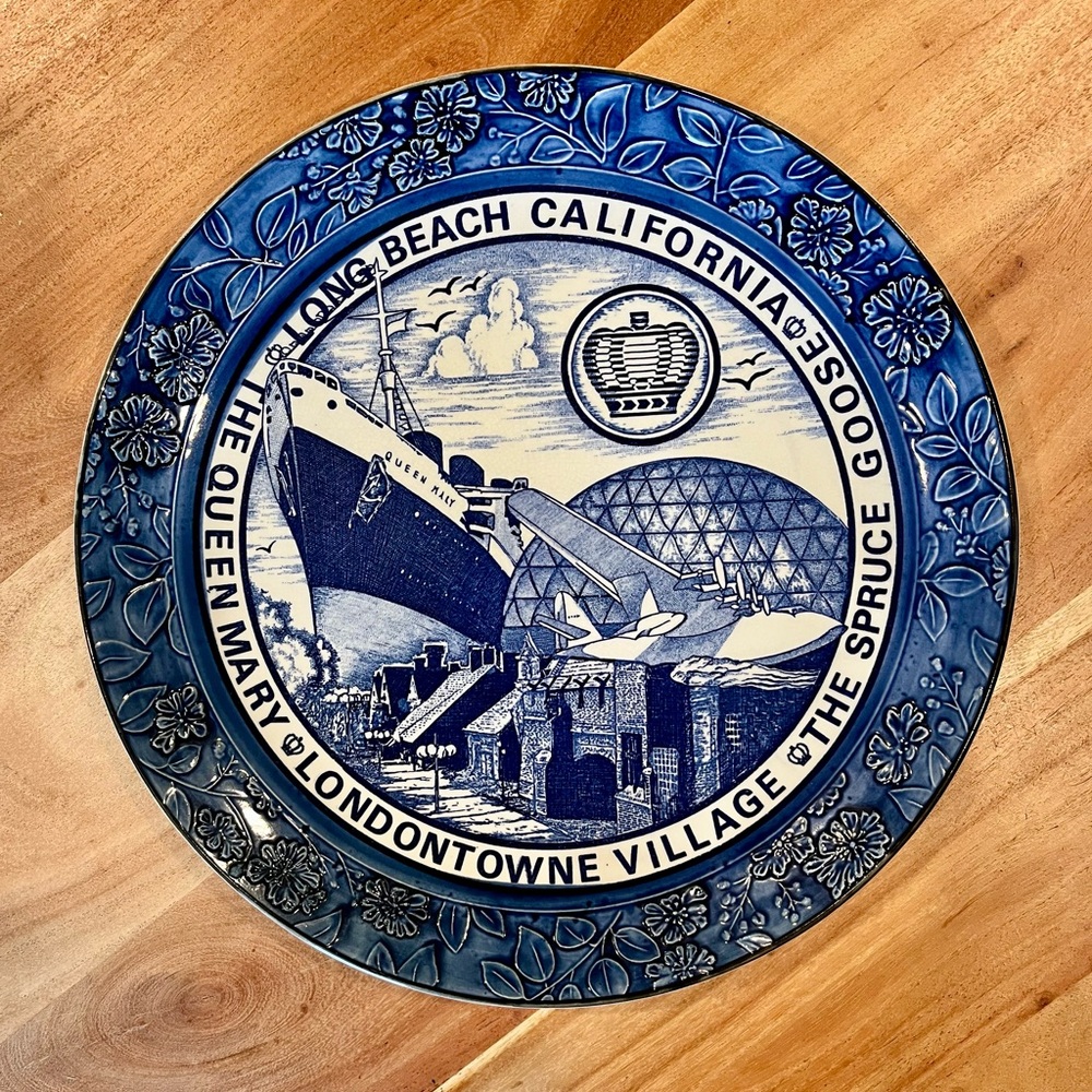 Blue Long Beach California Decorative Plate